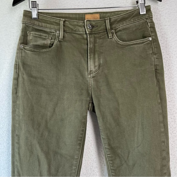 Driftwood Collette green cropped denim pants women’s 27 flannel trimmed jeans - Picture 3 of 16